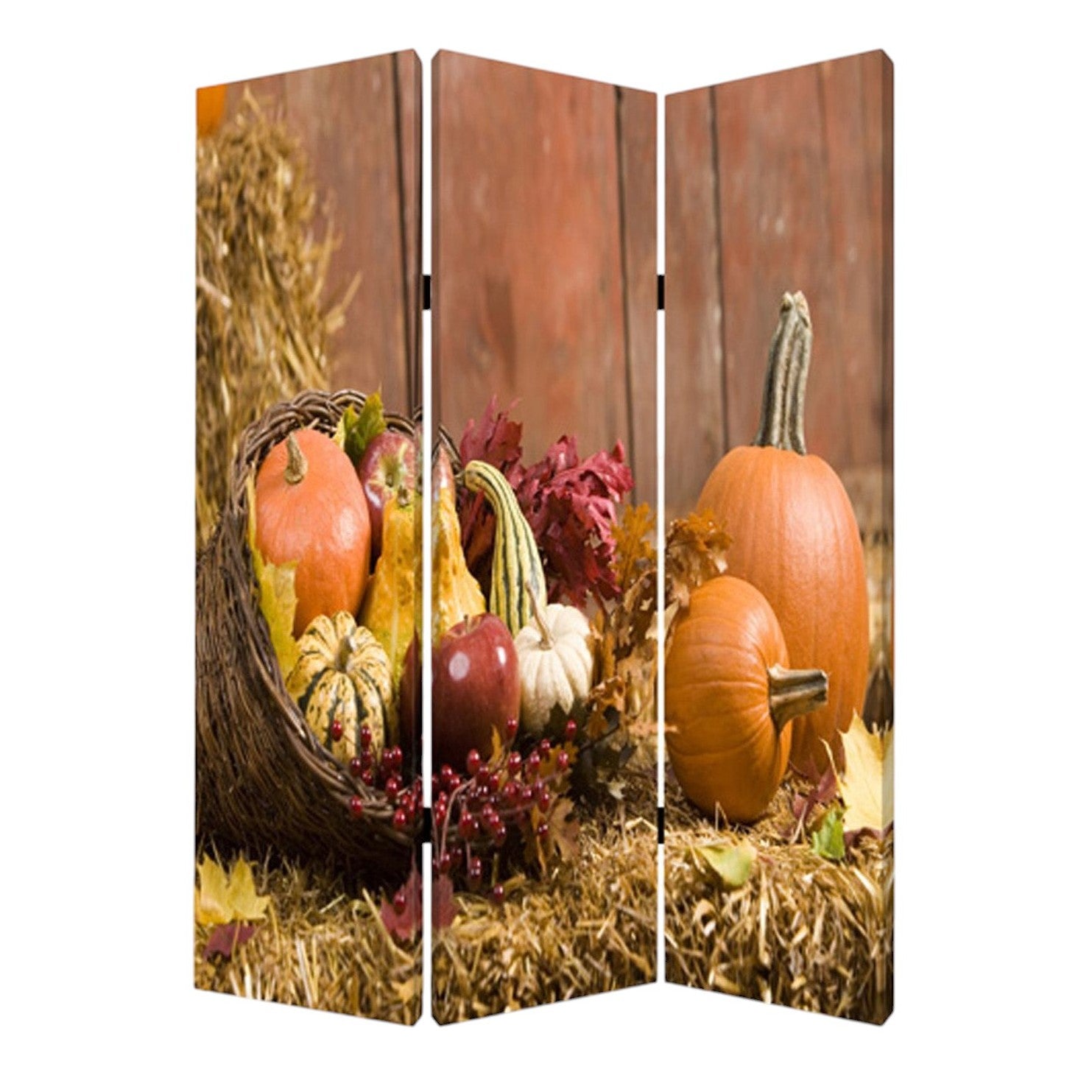 48 X 72 Multi Color Wood Canvas Harvest Screen-Room Dividers-DECOROLALA