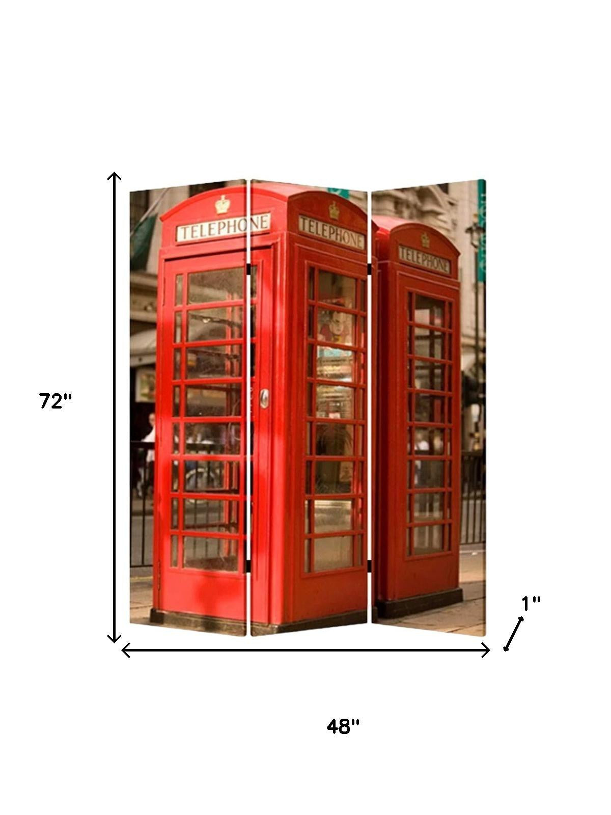 48" X 72" Multi Color Wood Canvas London Screen-Room Dividers-DECOROLALA