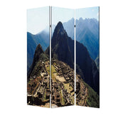 48" X 72" Multi Color Wood Canvas Machu Picchu Screen-Room Dividers-DECOROLALA