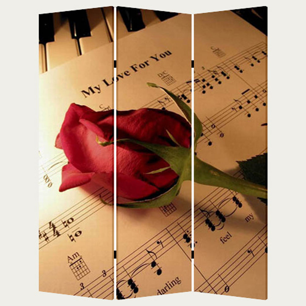 48 X 72 Multi Color Wood Canvas Music Screen-Room Dividers-DECOROLALA