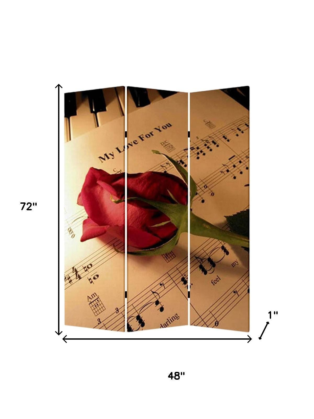 48 X 72 Multi Color Wood Canvas Music Screen-Room Dividers-DECOROLALA