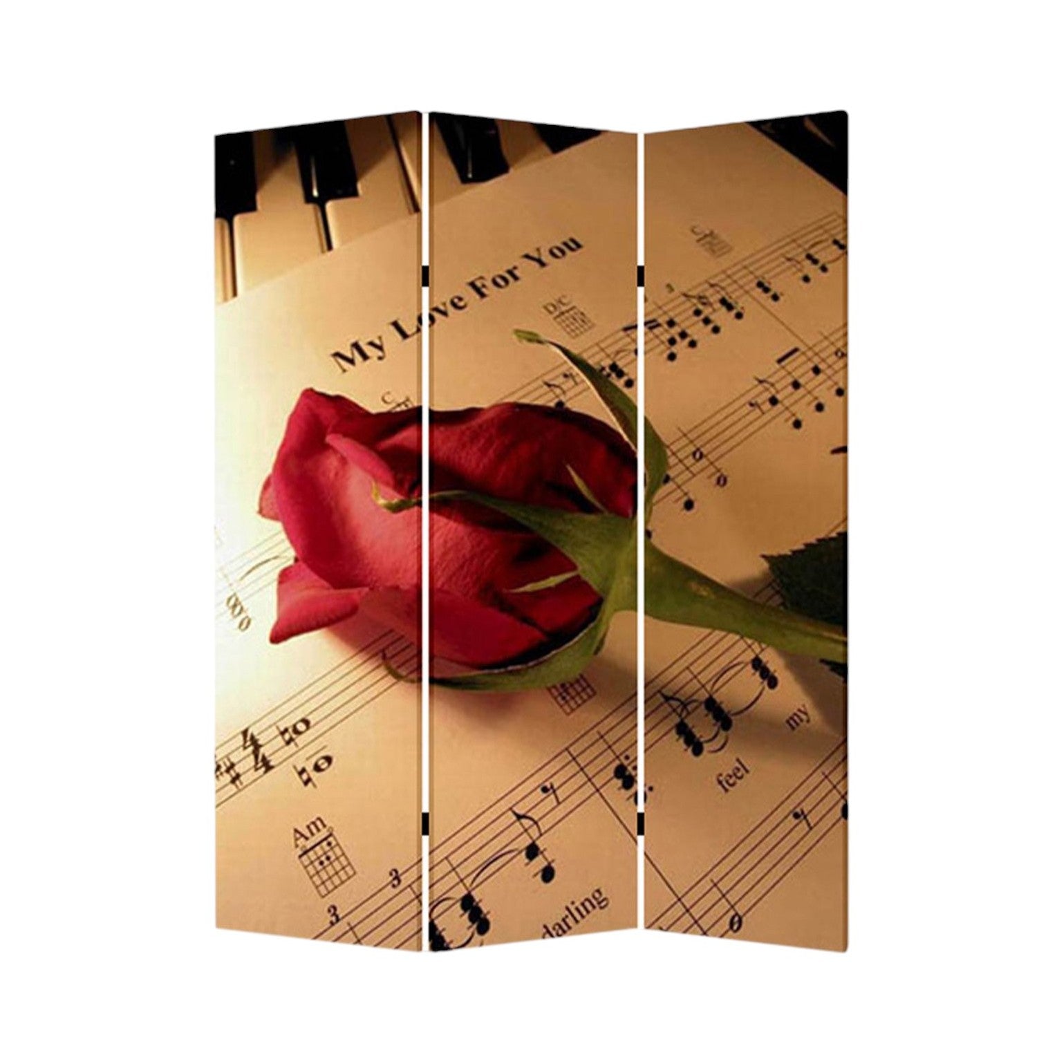 48 X 72 Multi Color Wood Canvas Music Screen-Room Dividers-DECOROLALA