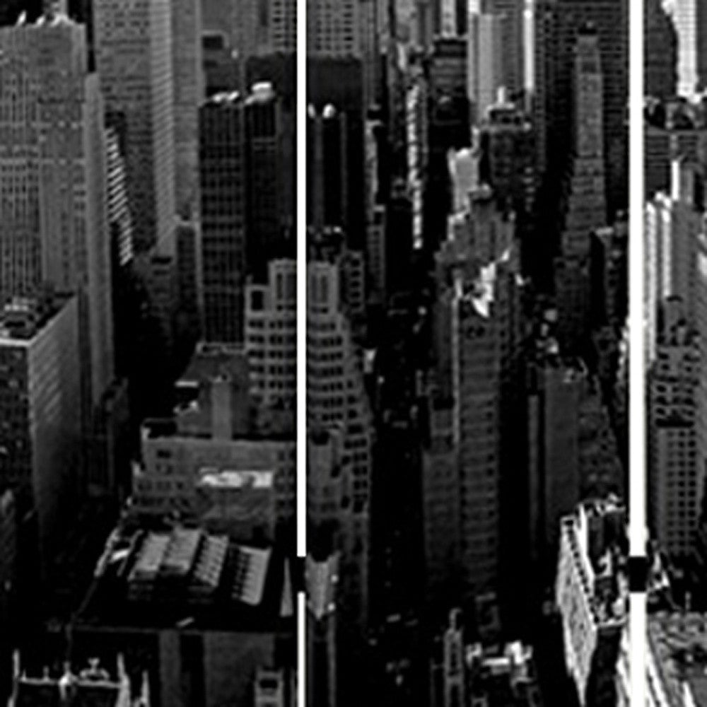 48" X 72" Multi Color Wood Canvas New York Skyline Screen-Room Dividers-DECOROLALA