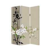 48" X 72" Multi Color Wood Canvas Plum Blossom Screen-Room Dividers-DECOROLALA