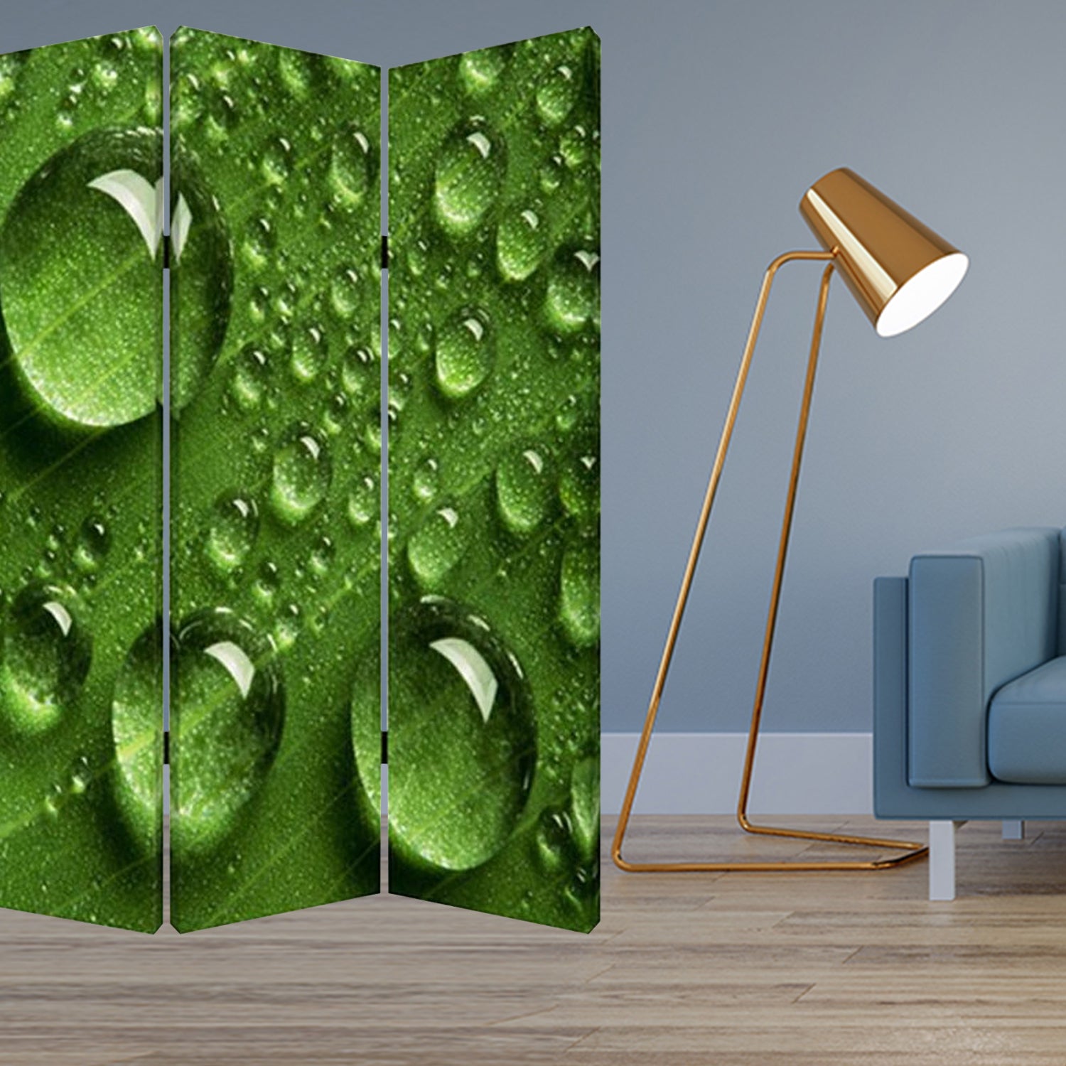 48" X 72" Multi Color Wood Canvas Rain Screen-Room Dividers-DECOROLALA