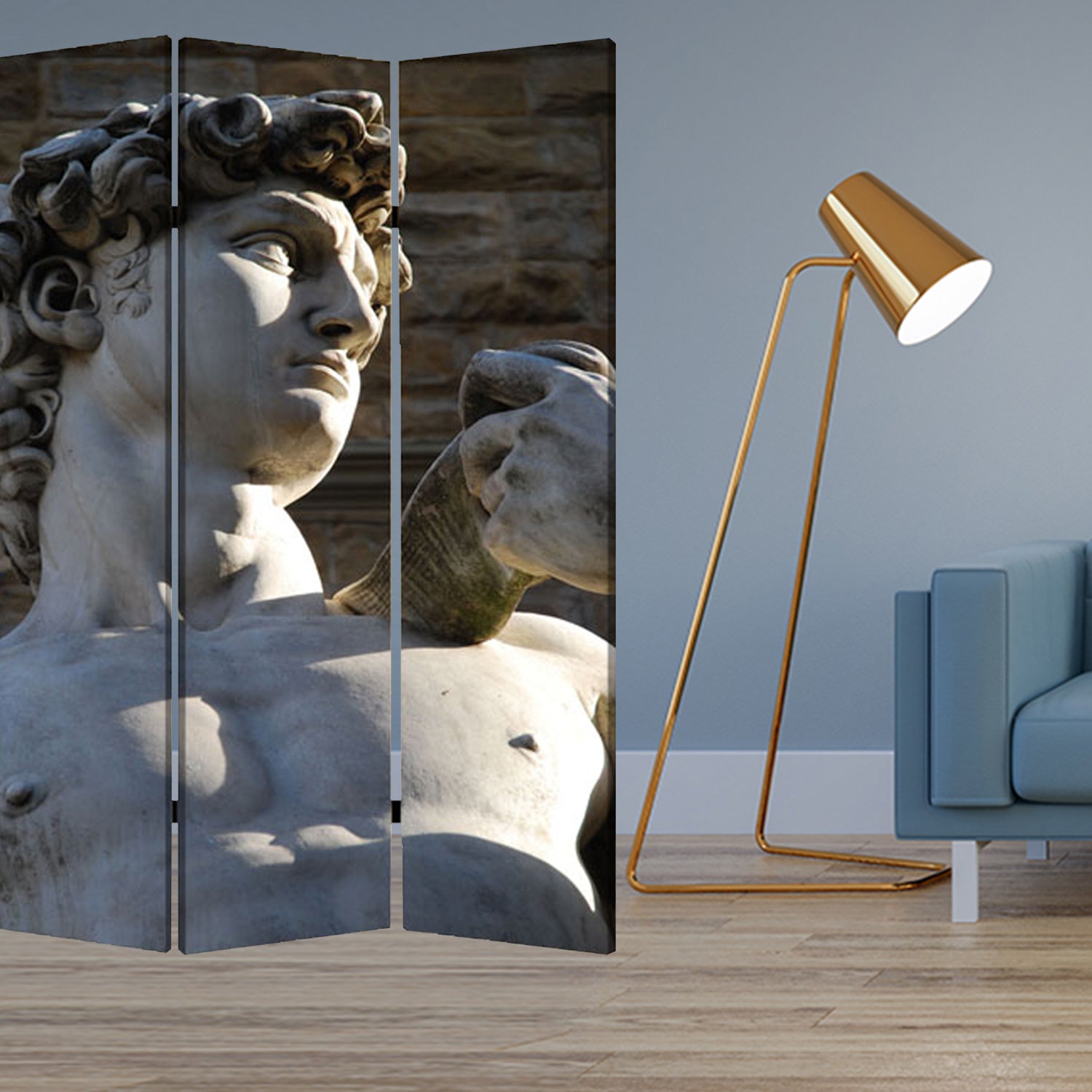 48" X 72" Multi Color Wood Canvas Rome Screen-Room Dividers-DECOROLALA