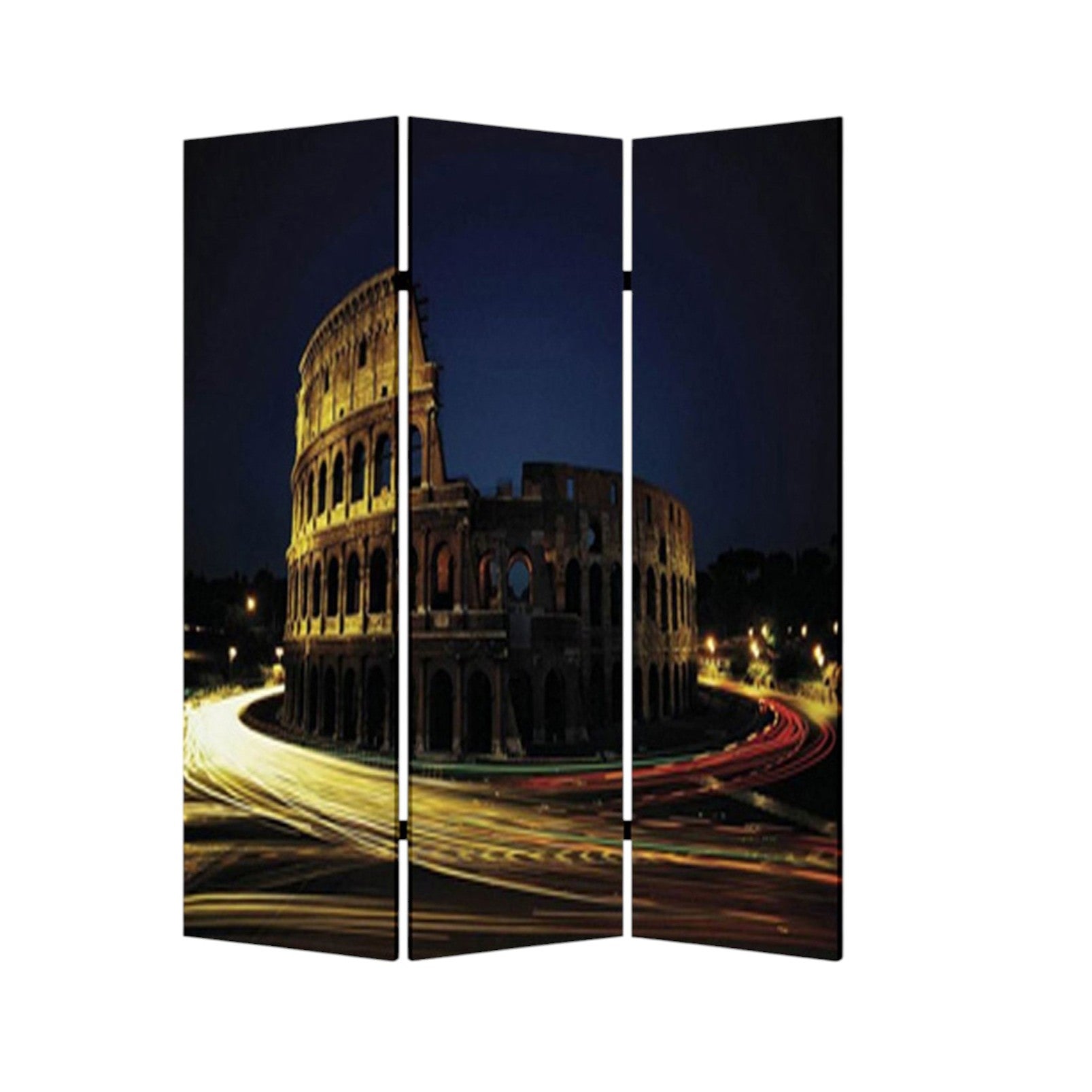 48" X 72" Multi Color Wood Canvas Rome Screen-Room Dividers-DECOROLALA