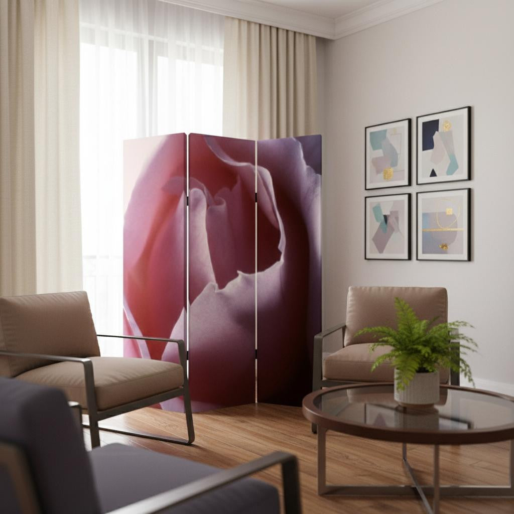 48 X 72 Multi Color Wood Canvas Rose Screen-Room Dividers-DECOROLALA