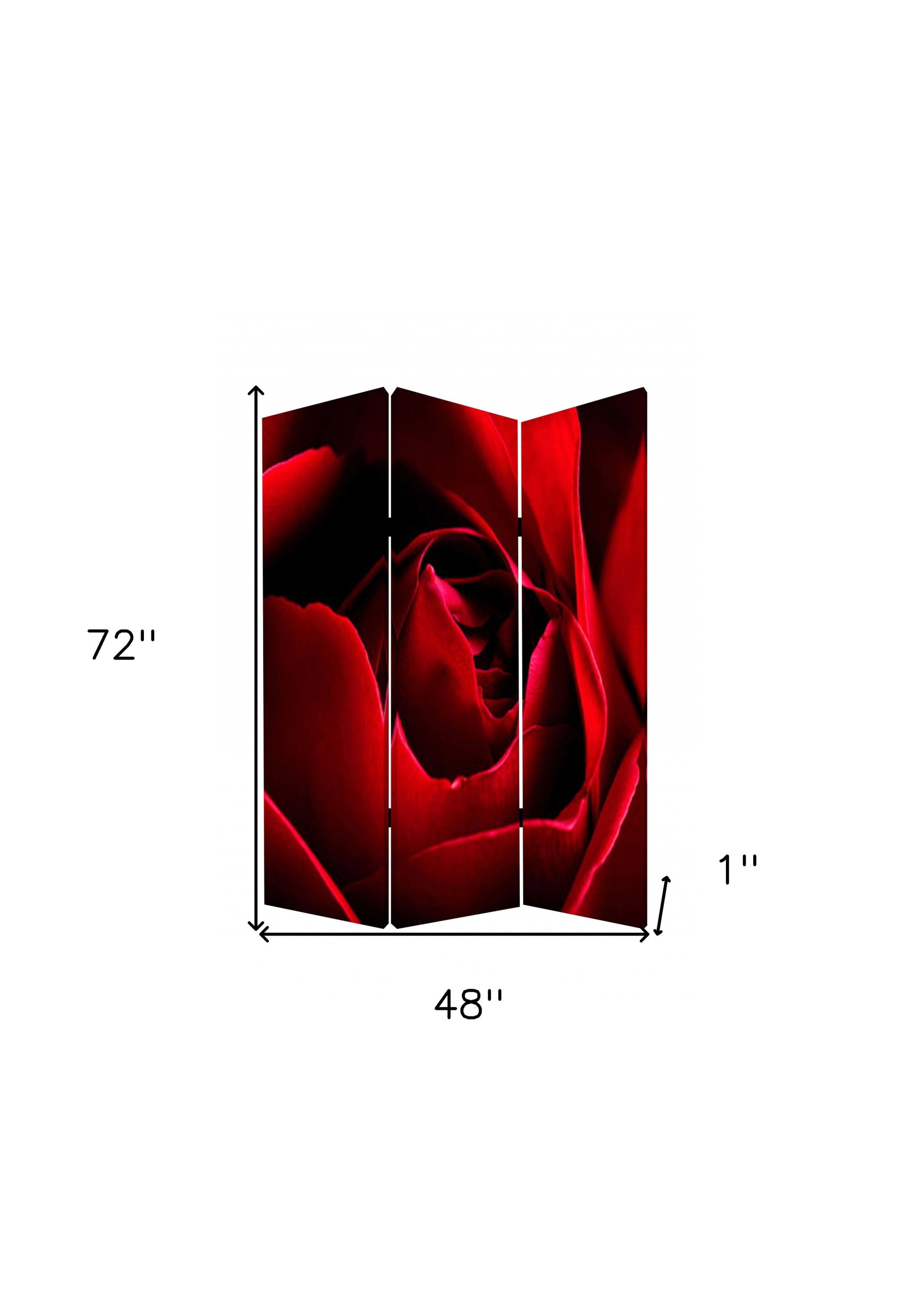 48 X 72 Multi Color Wood Canvas Rose Screen-Room Dividers-DECOROLALA