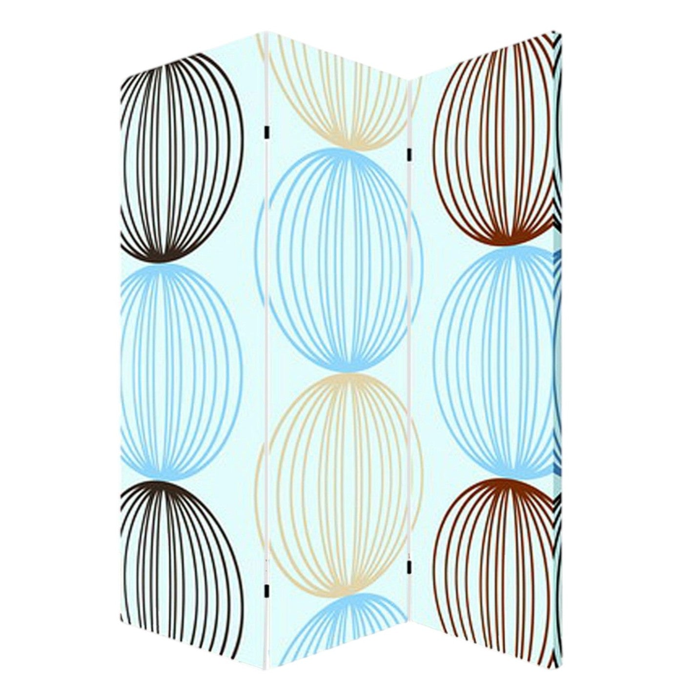 48 X 72 Multi Color Wood Canvas Sphere Screen-Room Dividers-DECOROLALA