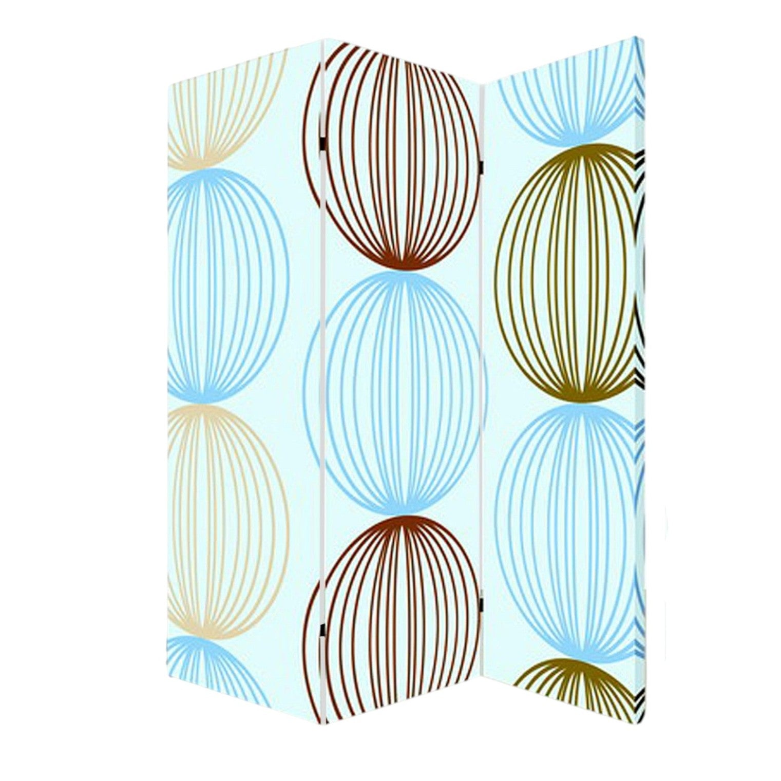 48 X 72 Multi Color Wood Canvas Sphere Screen-Room Dividers-DECOROLALA