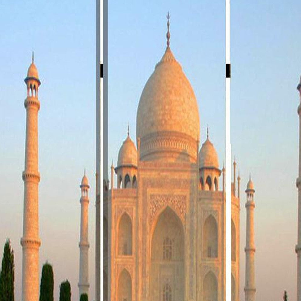48" X 72" Multi Color Wood Canvas Taj Mahal Screen-Room Dividers-DECOROLALA