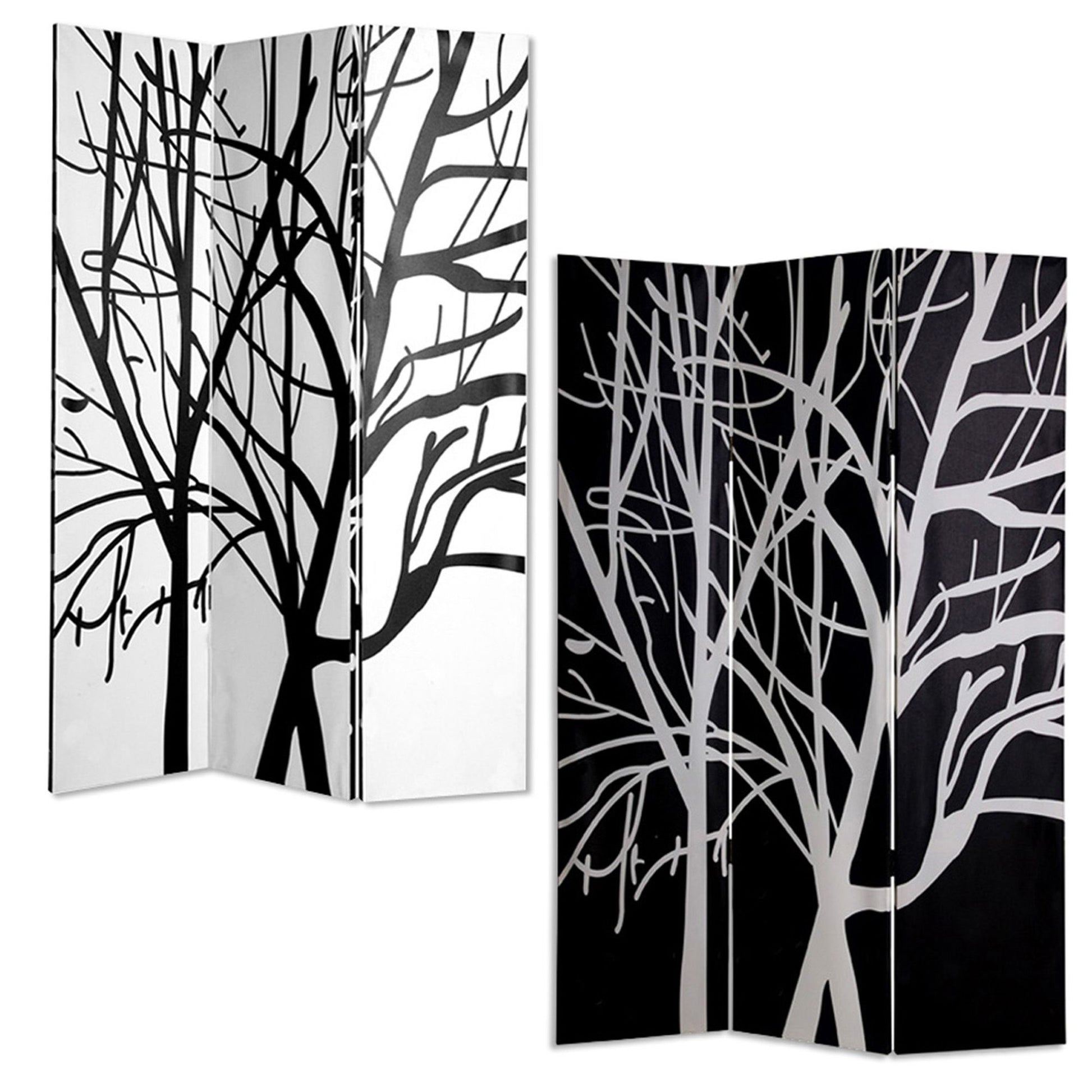48" X 72" Multi Color Wood Canvas Tranquillity Screen-Room Dividers-DECOROLALA