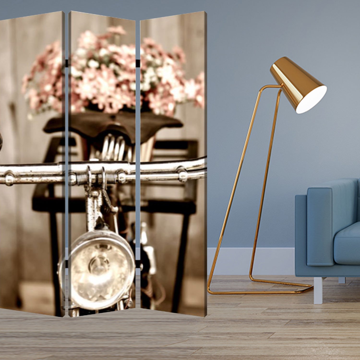 48" X 72" Multi Color Wood Canvas Valentine Screen-Room Dividers-DECOROLALA