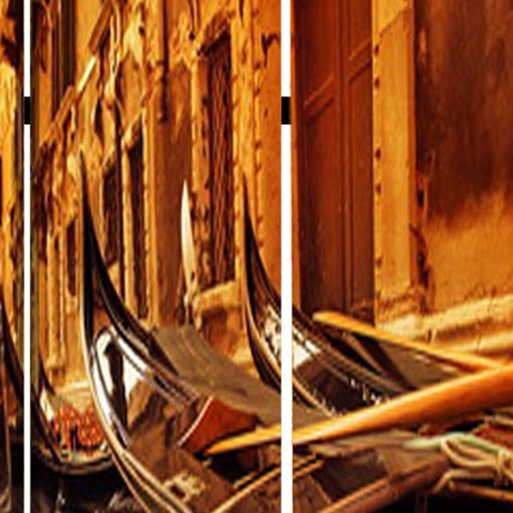 48" X 72" Multi Color Wood Canvas Venice Screen-Room Dividers-DECOROLALA