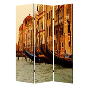 48" X 72" Multi Color Wood Canvas Venice Screen-Room Dividers-DECOROLALA