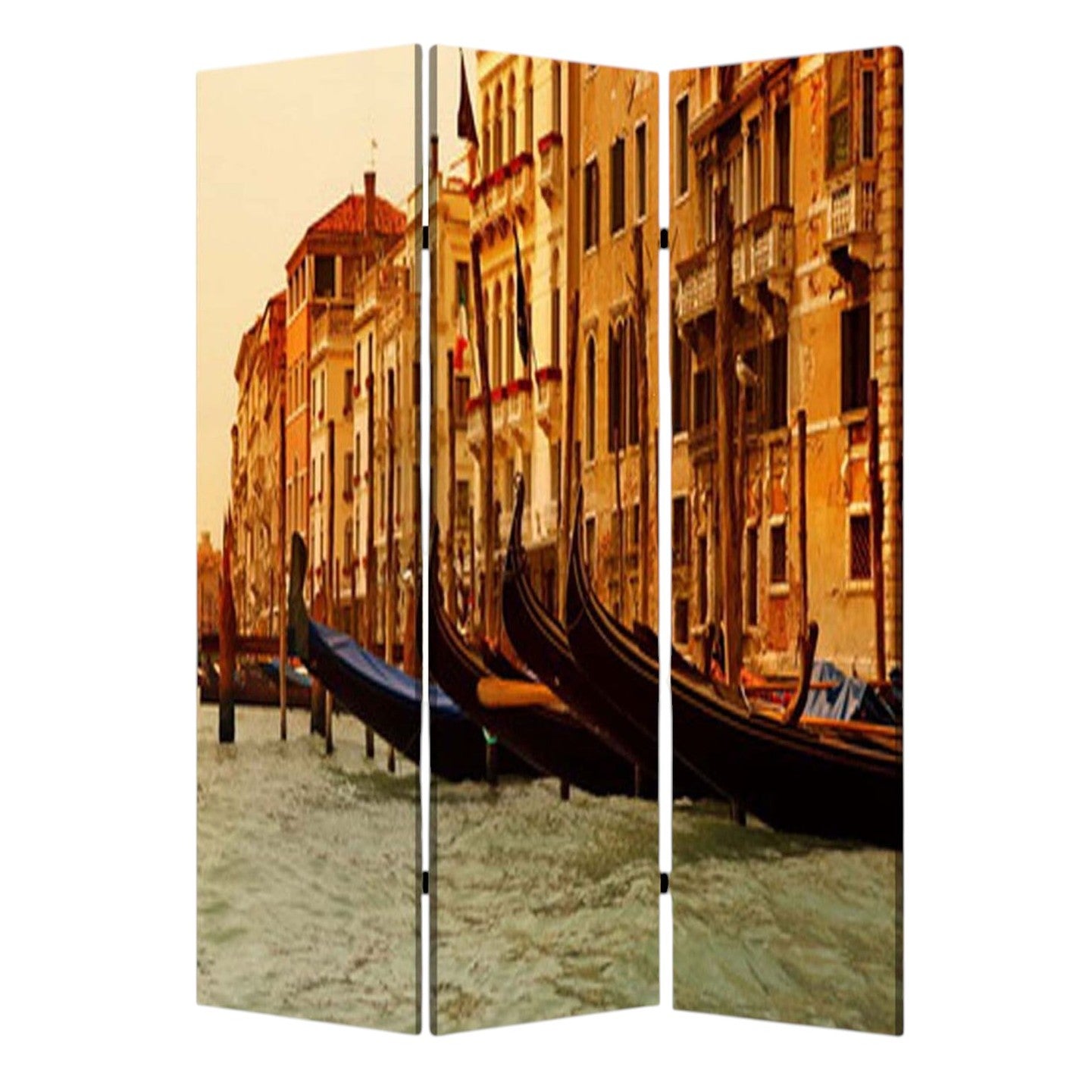 48" X 72" Multi Color Wood Canvas Venice Screen-Room Dividers-DECOROLALA