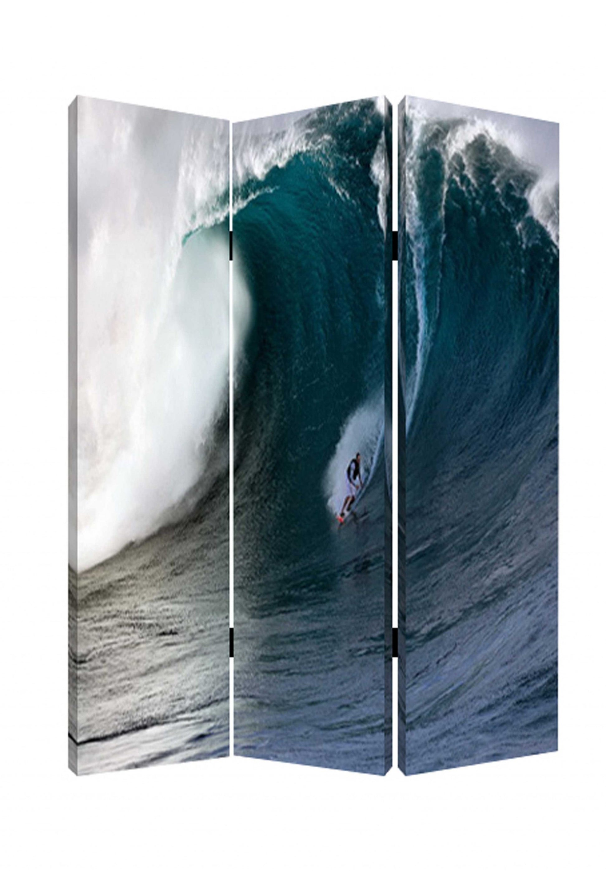 48 X 72 Multi Color Wood Canvas Wave Screen-Room Dividers-DECOROLALA