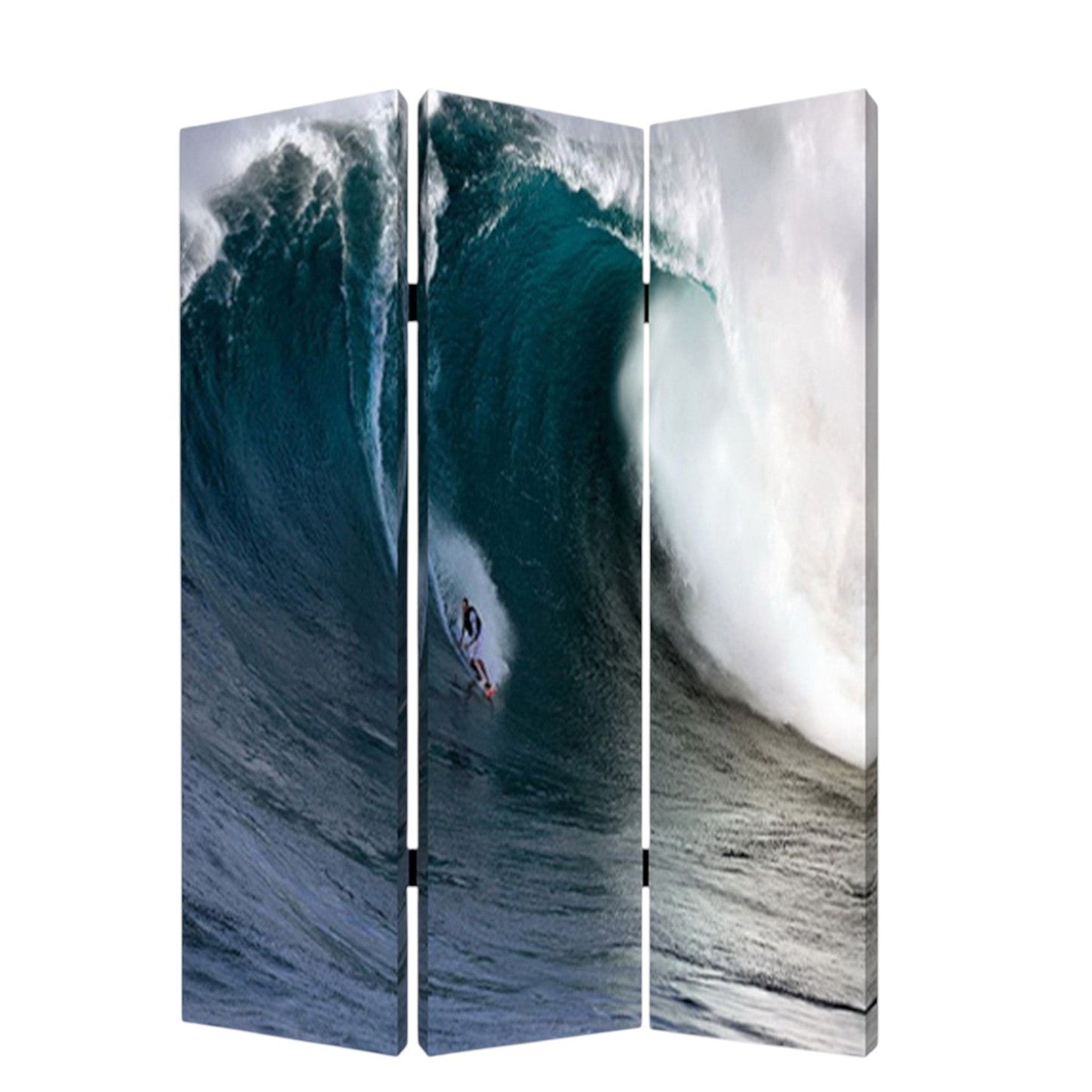48 X 72 Multi Color Wood Canvas Wave Screen-Room Dividers-DECOROLALA