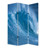 48 X 72 Multi Color Wood Canvas Wave Screen-Room Dividers-DECOROLALA