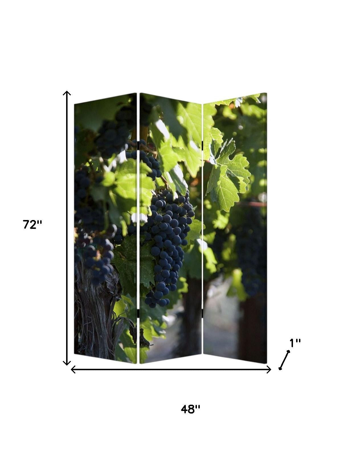 48" X 72" Multi Color Wood Canvas Wine Country Screen-Room Dividers-DECOROLALA