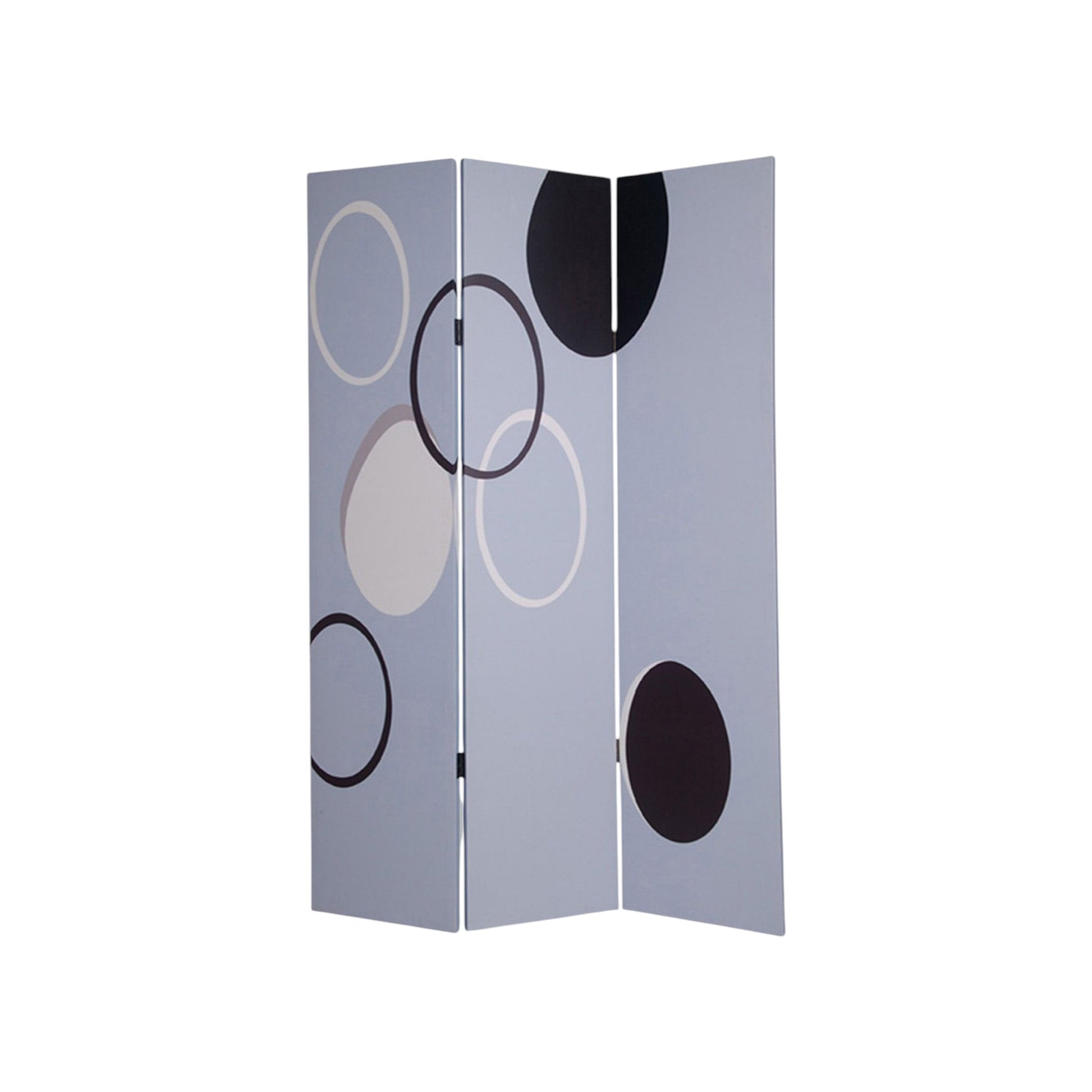 48" X 72" Muti Color Black Metal 3 Panel Screen-Room Dividers-DECOROLALA