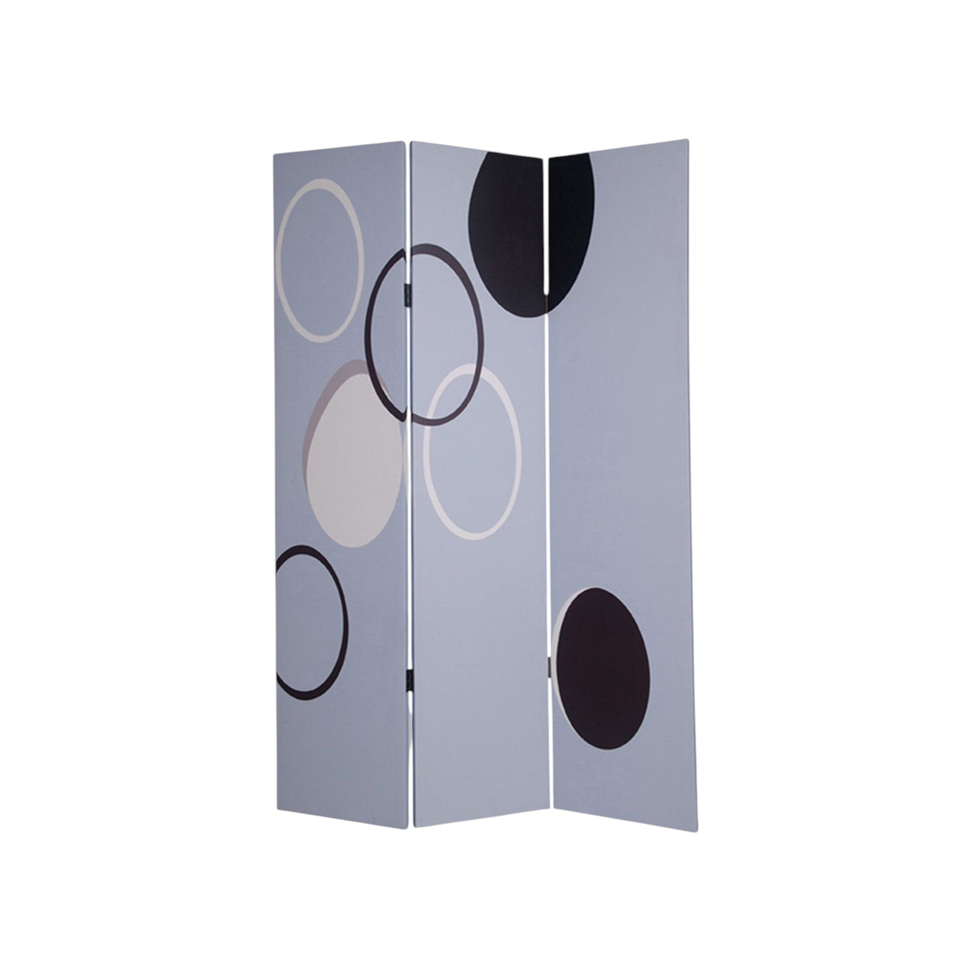 48" X 72" Muti Color Black Metal 3 Panel Screen-Room Dividers-DECOROLALA