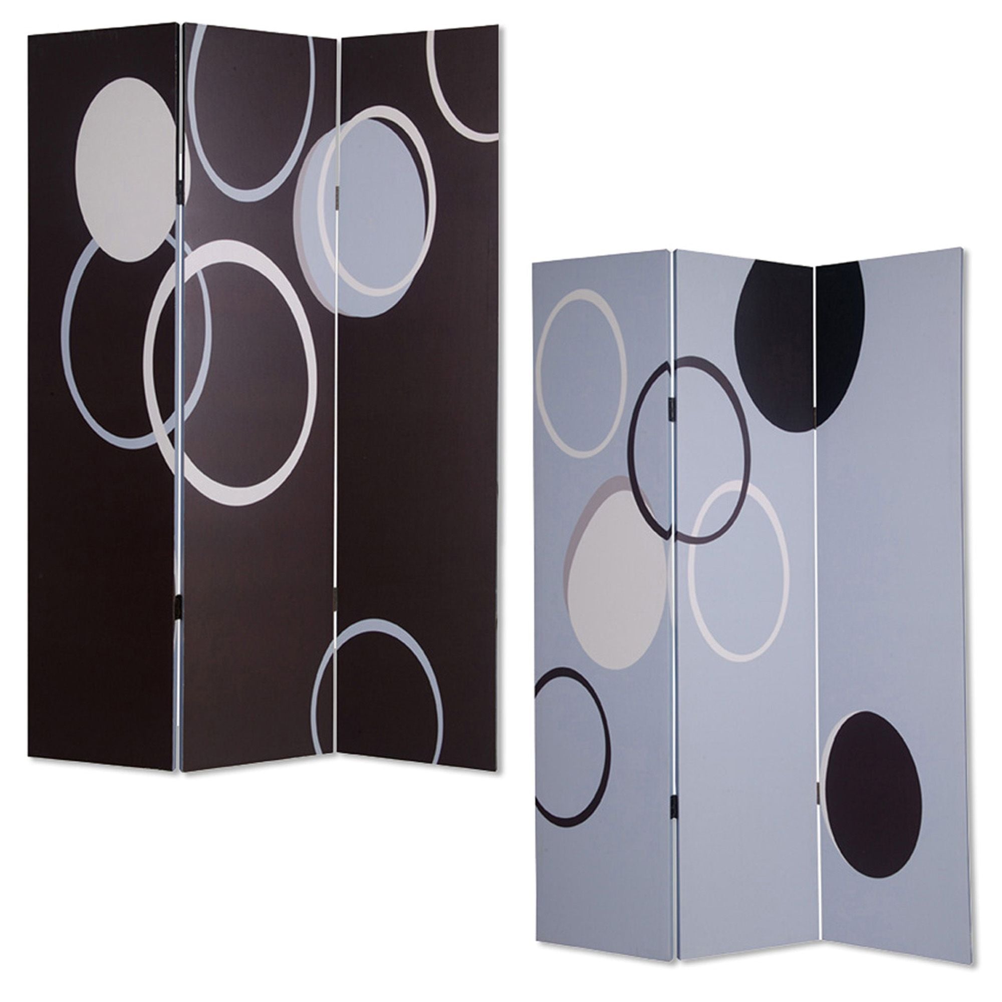 48" X 72" Muti Color Black Metal 3 Panel Screen-Room Dividers-DECOROLALA