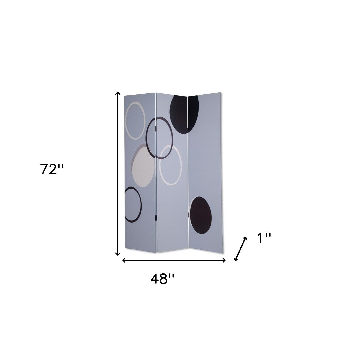 48" X 72" Muti Color Black Metal 3 Panel Screen-Room Dividers-DECOROLALA