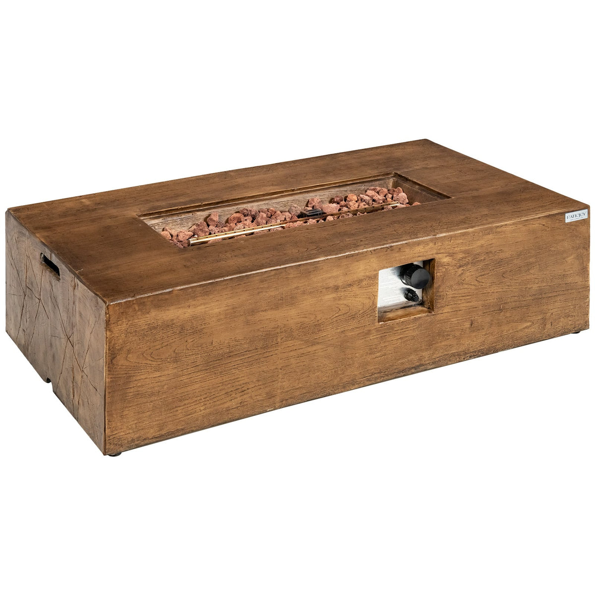 48 x 27Inch Outdoor Gas Fire Pit Table 50 000 BTU with Lava Rocks and Cover-Fire Pit Tables-DECOROLALA