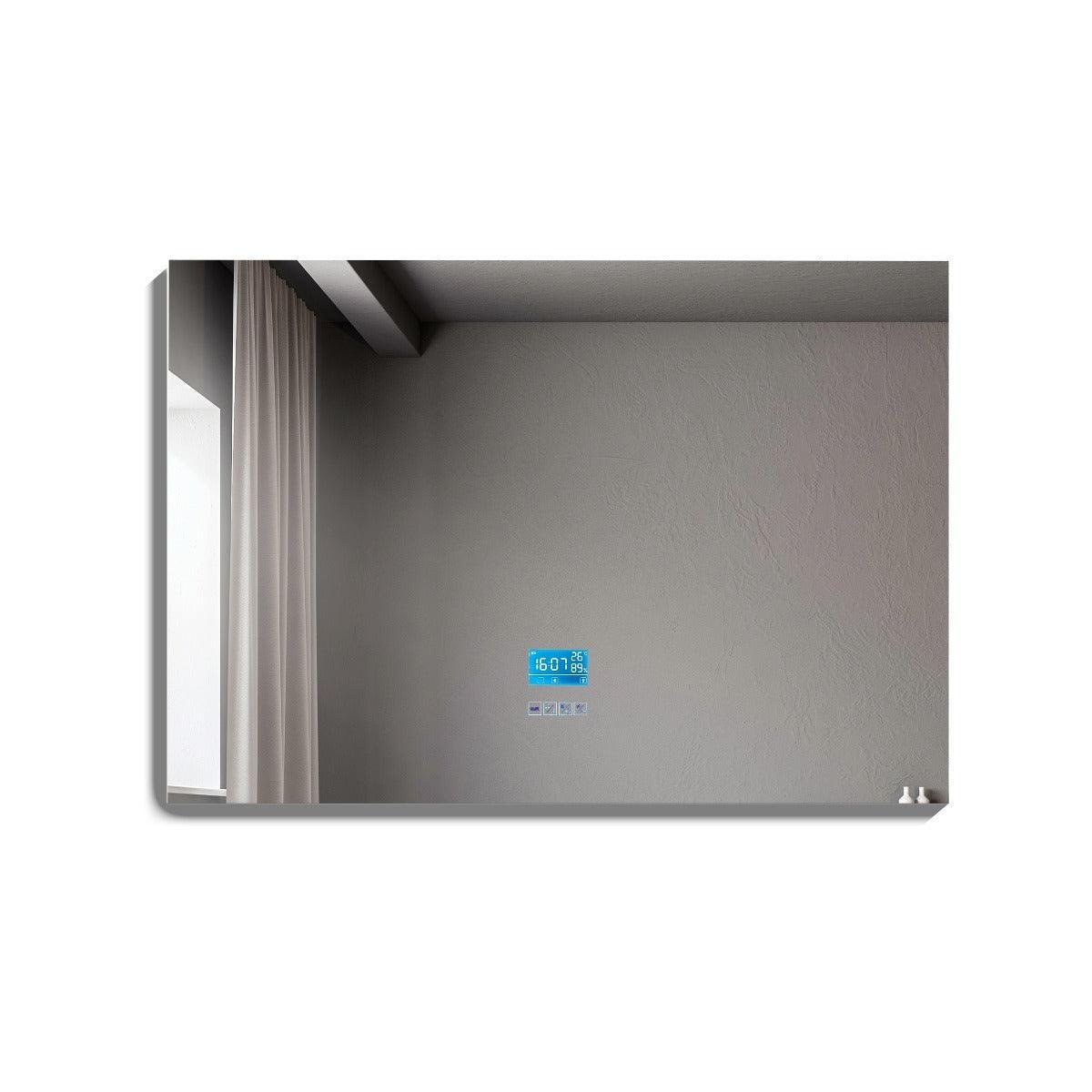 48" x 30" Smart LED Bathroom Mirror with Touch Screen Display - Bluetooth Mirror with Built-in Speakers, Automatic Anti-Fog Technology, Energy-Saving Lighting & Frameless Design-Migration_Mirrors-DECOROLALA