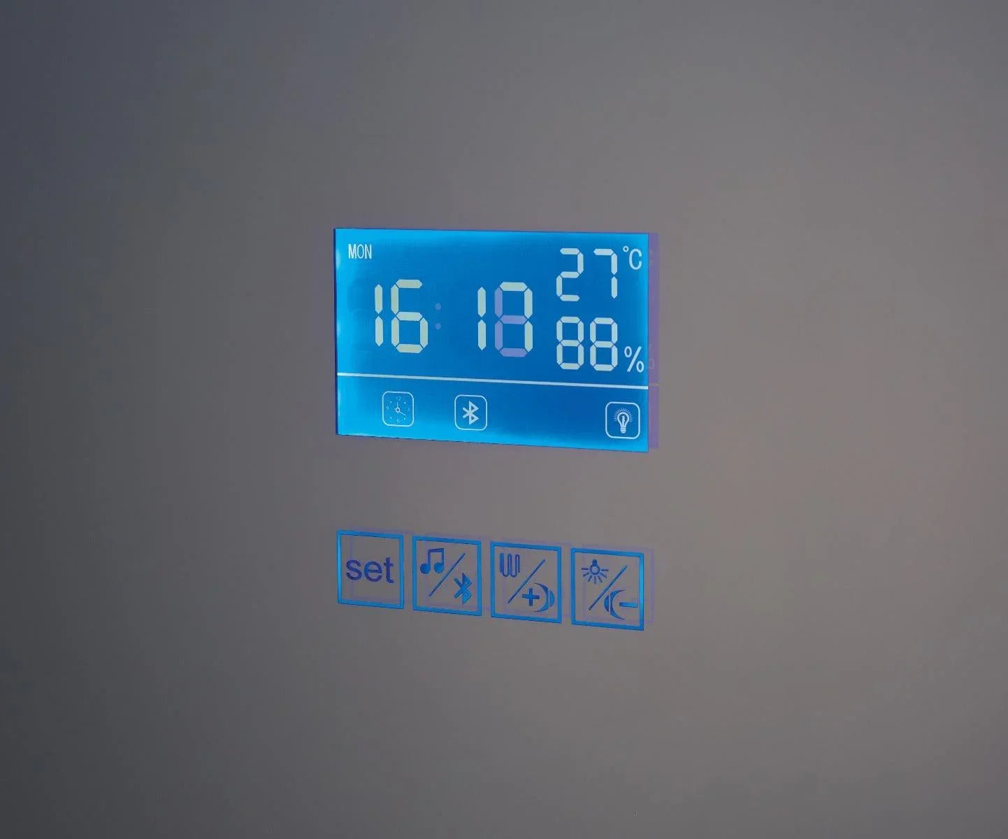 48" x 30" Smart LED Bathroom Mirror with Touch Screen Display - Bluetooth Mirror with Built-in Speakers, Automatic Anti-Fog Technology, Energy-Saving Lighting & Frameless Design-Migration_Mirrors-DECOROLALA