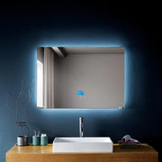 48" x 30" Smart LED Bathroom Mirror with Touch Screen Display - Bluetooth Mirror with Built-in Speakers, Automatic Anti-Fog Technology, Energy-Saving Lighting & Frameless Design-Migration_Mirrors-DECOROLALA