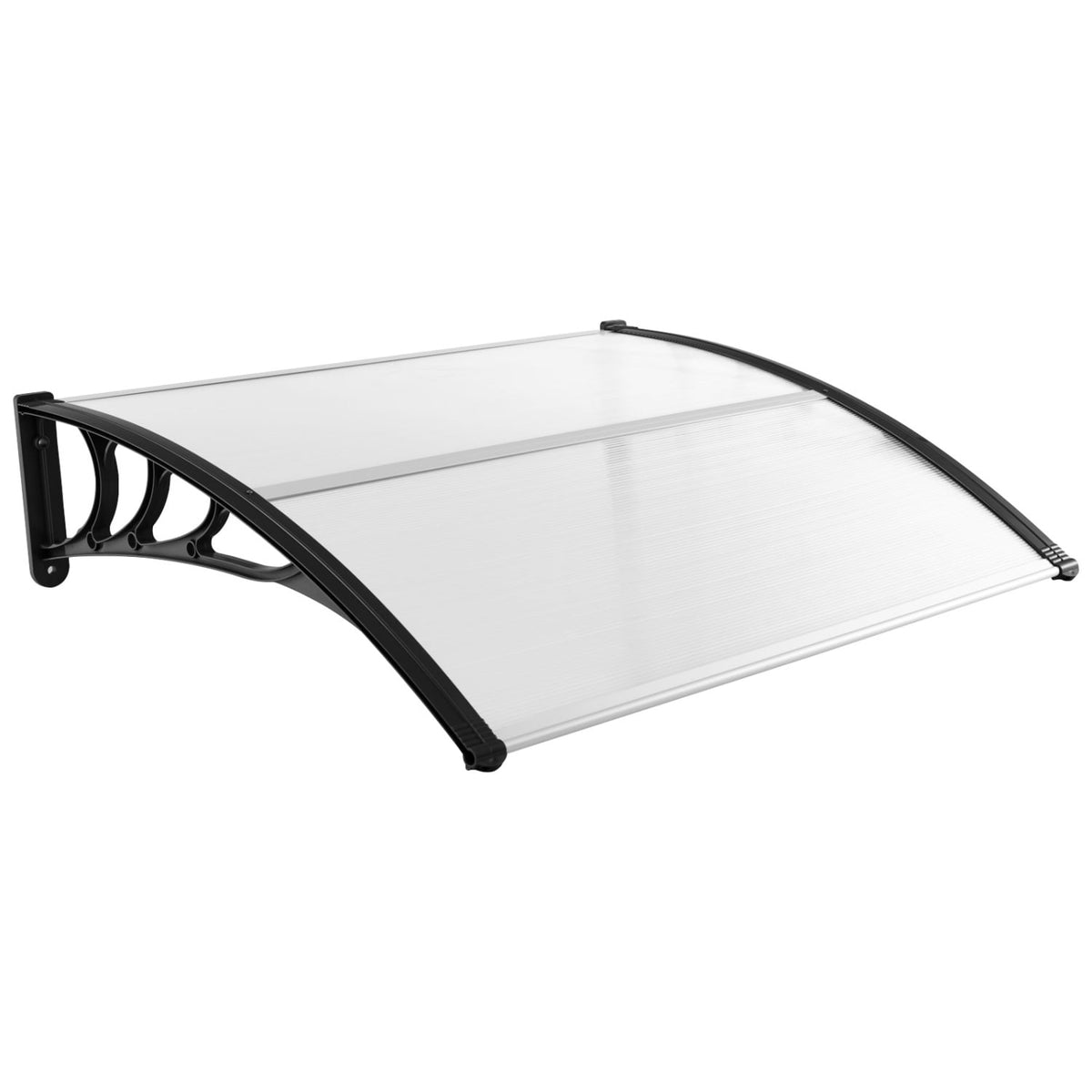 48 x 40 Inch Outdoor Front Door Window Awning Door Canopy Exterior-Black-Outdoor Shades-DECOROLALA