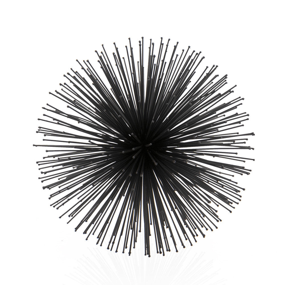 10" Black Iron Decorative Orb Tabletop Sculpture-Sculptures-DECOROLALA
