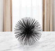 10" Black Iron Decorative Orb Tabletop Sculpture-Sculptures-DECOROLALA