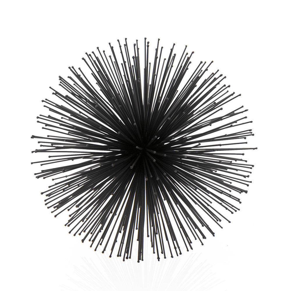 10" Black Iron Decorative Orb Tabletop Sculpture-Sculptures-DECOROLALA