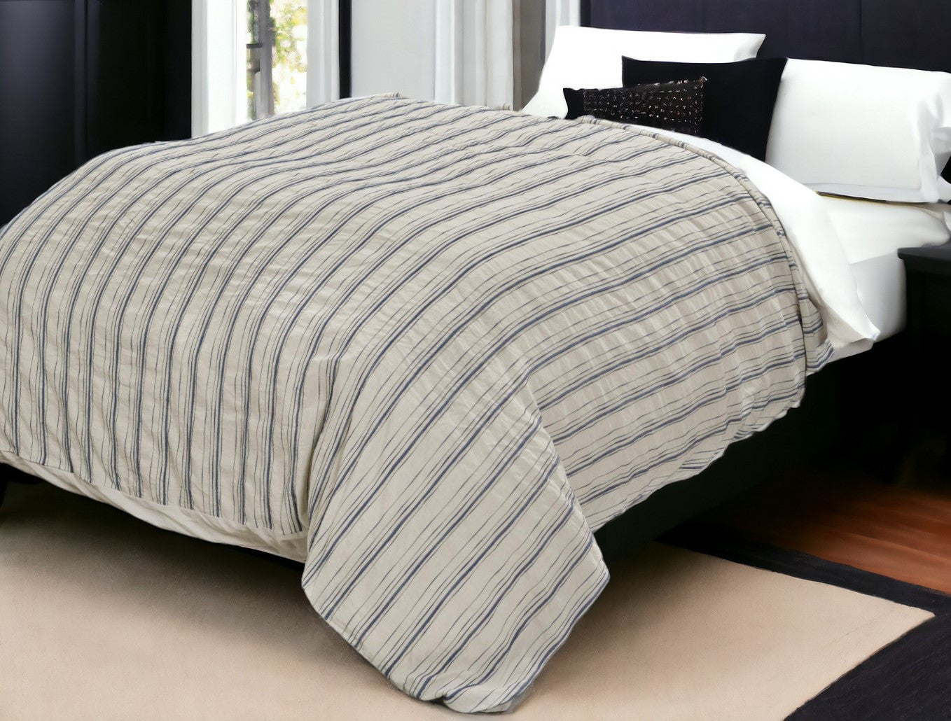 Natural King Linen 300 Thread Count Dry Clean Only Duvet Cover-Down Comforters and Duvets-DECOROLALA