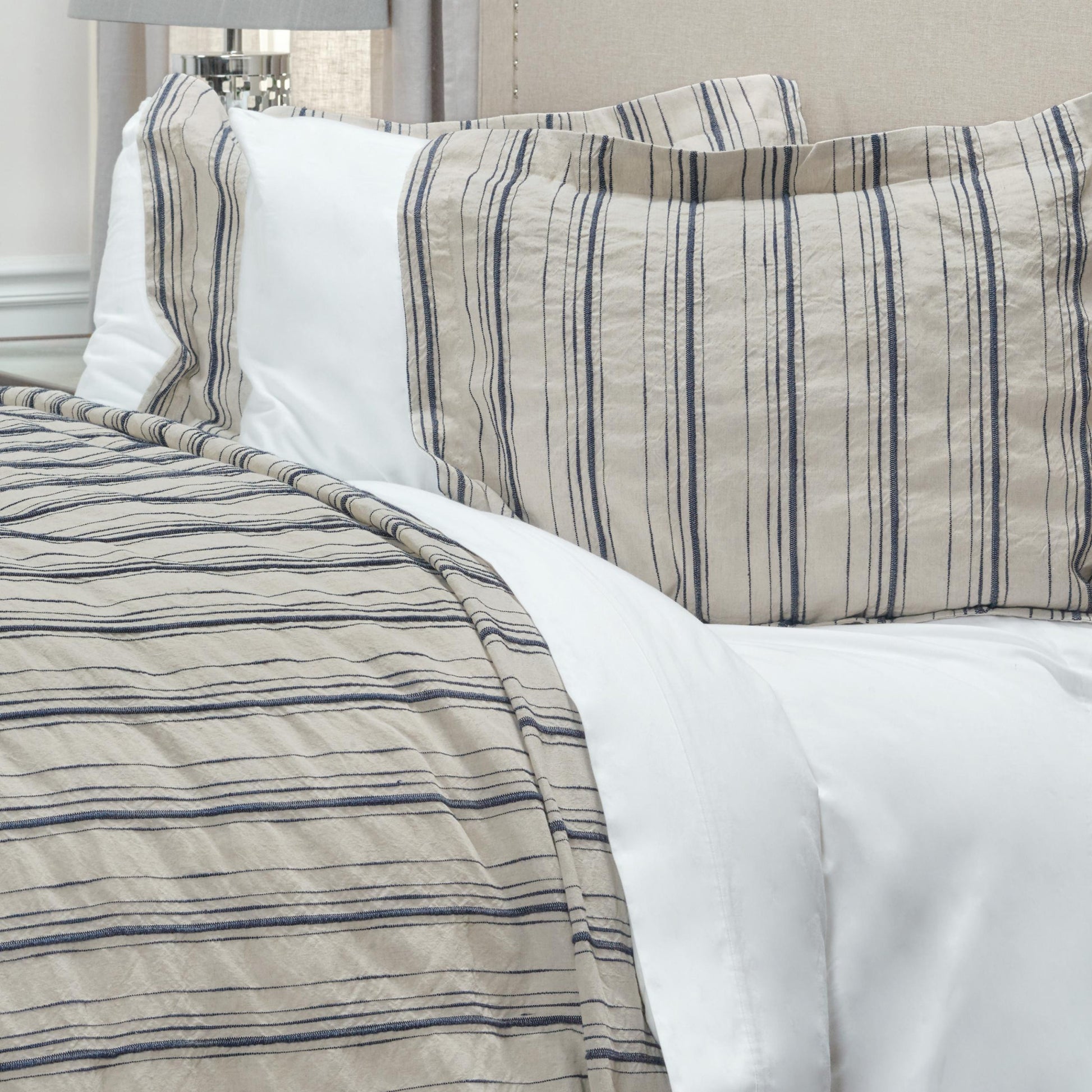 Natural King Linen 300 Thread Count Dry Clean Only Duvet Cover-Down Comforters and Duvets-DECOROLALA