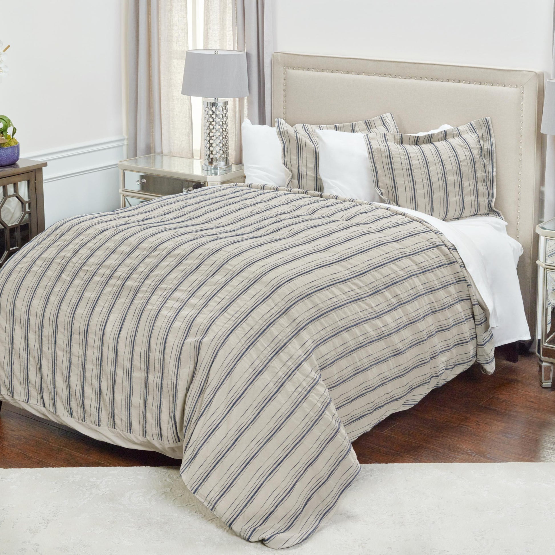 Natural King Linen 300 Thread Count Dry Clean Only Duvet Cover-Down Comforters and Duvets-DECOROLALA