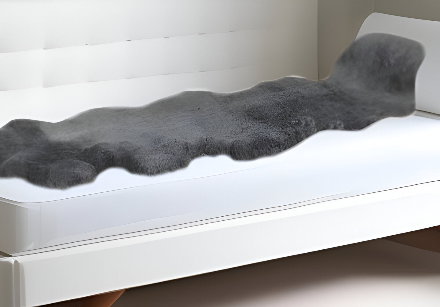 72" X 24" Charcoal Plain Weave Sheepskin Throw Blanket-Throws & Blankets-DECOROLALA