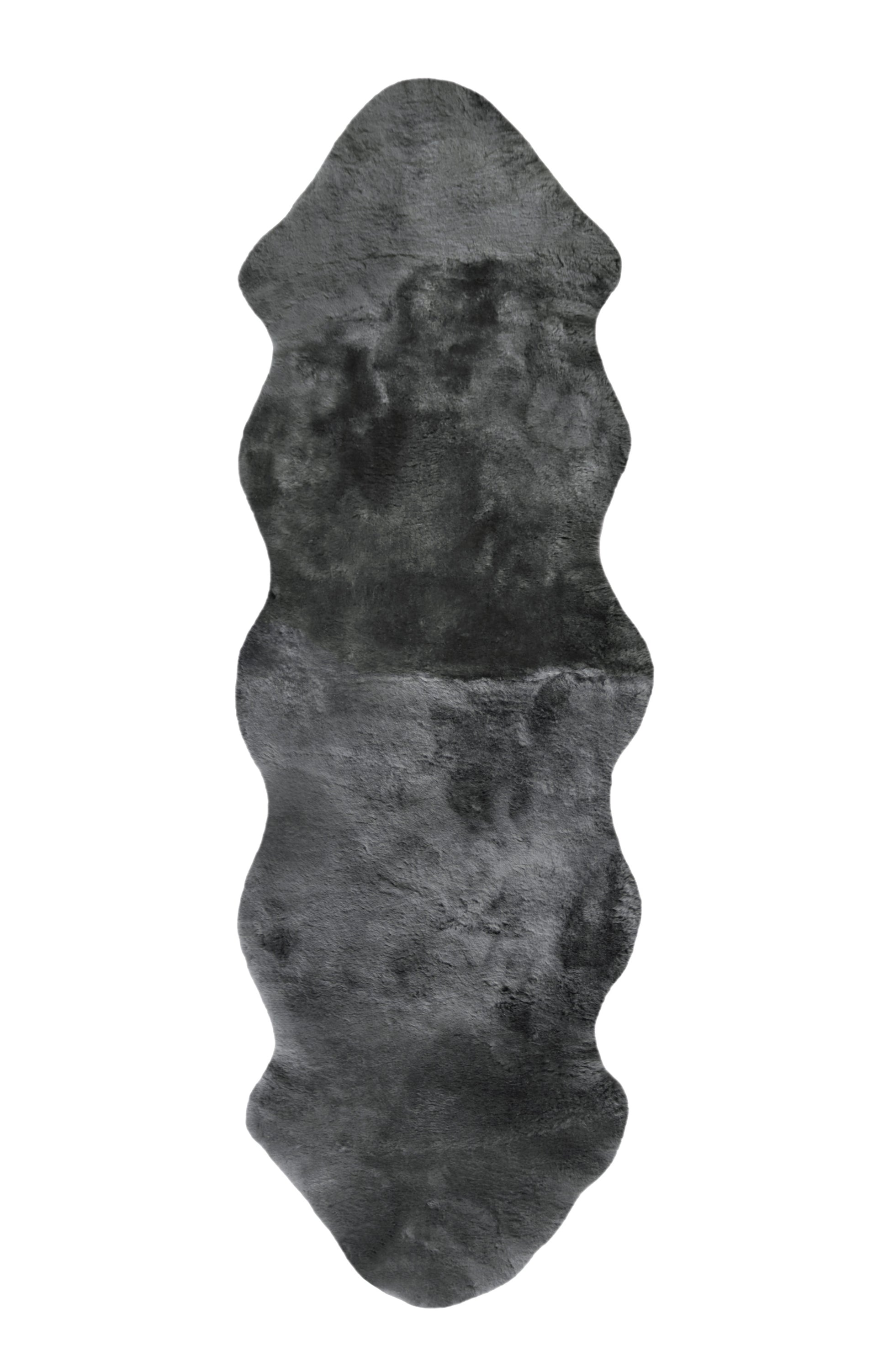 72" X 24" Charcoal Plain Weave Sheepskin Throw Blanket-Throws & Blankets-DECOROLALA