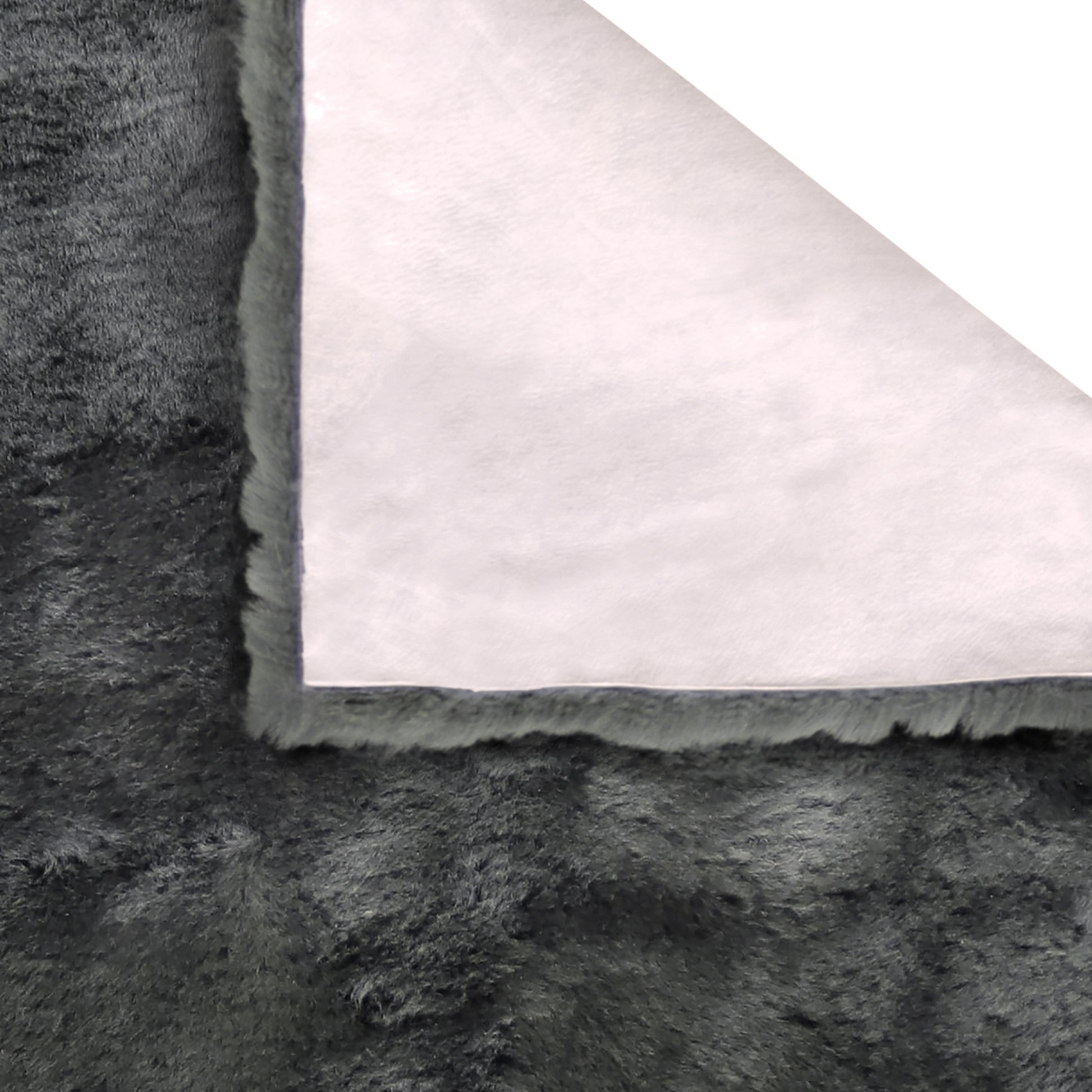 72" X 24" Charcoal Plain Weave Sheepskin Throw Blanket-Throws & Blankets-DECOROLALA