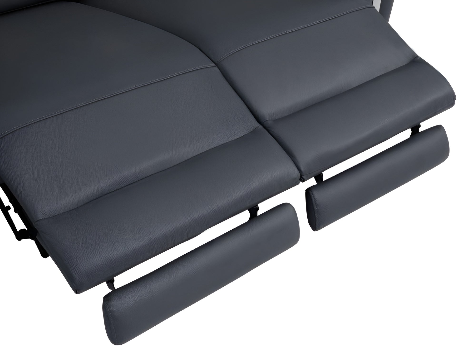 Two Piece Indoor Dark Gray Italian Leather Five Person Seating Set-Seating Sets-DECOROLALA