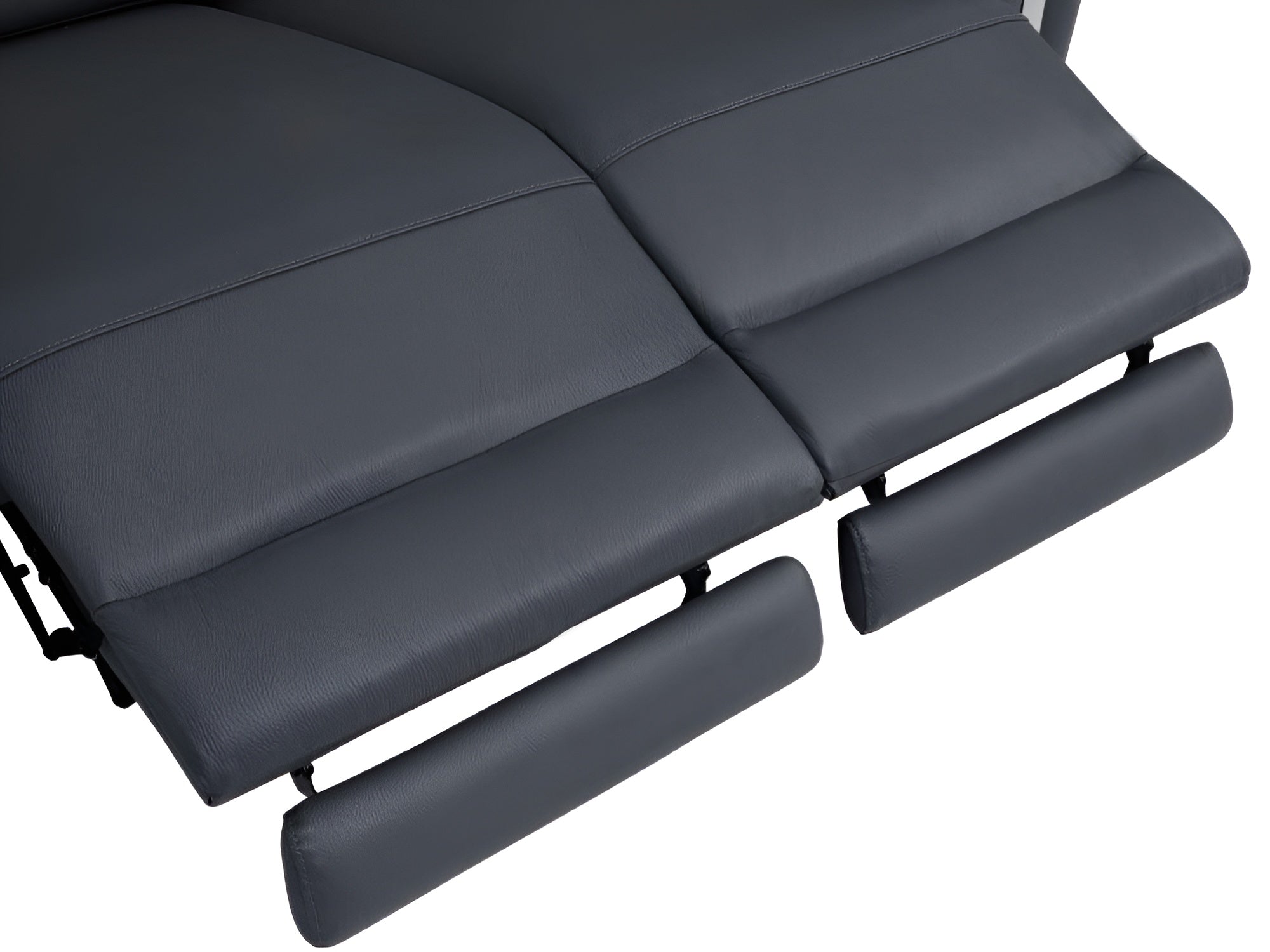 Two Piece Indoor Dark Gray Italian Leather Five Person Seating Set-Seating Sets-DECOROLALA