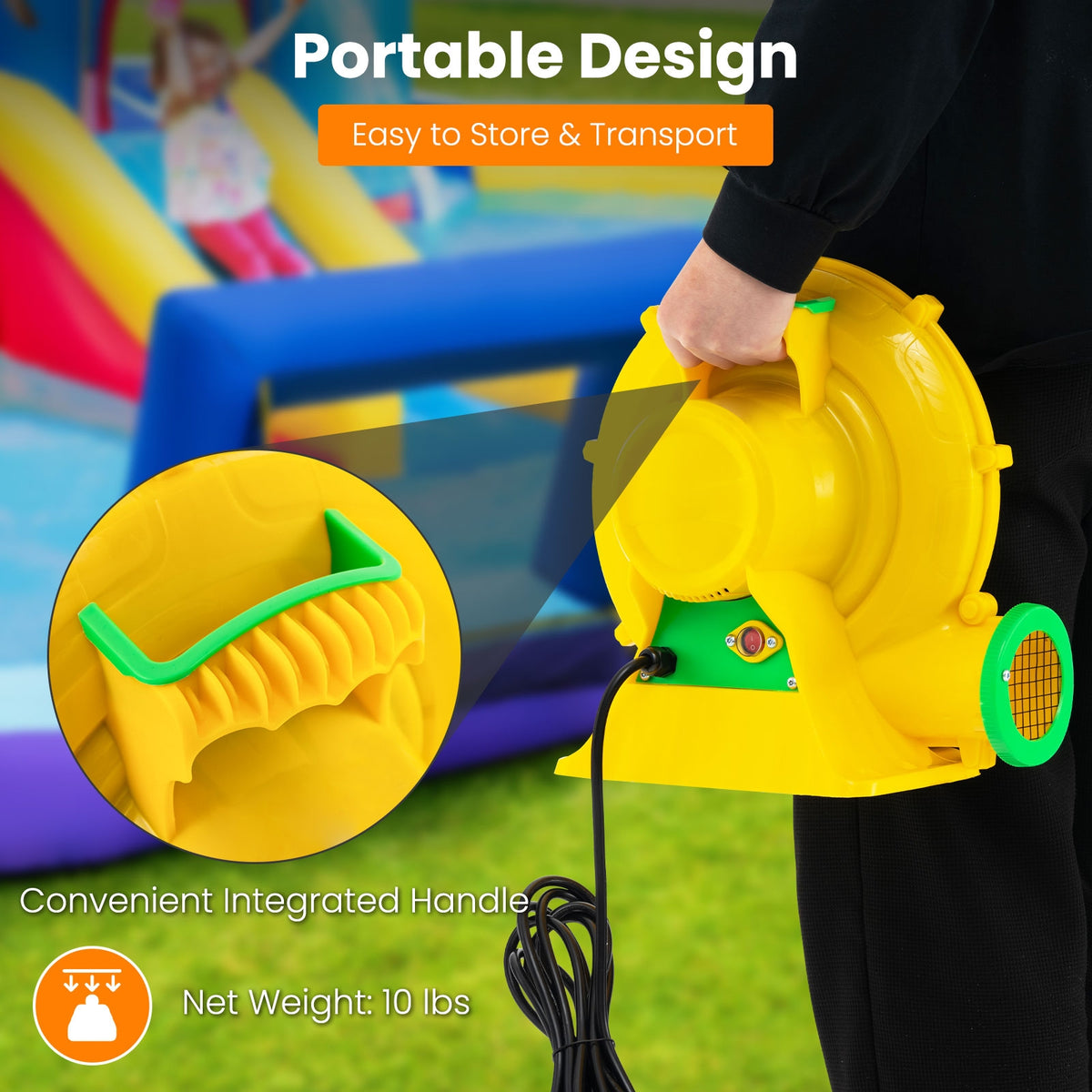 480W Air Blower Air Pump Fan with Convenient Handle and Ground Stakes-480W-Air Blowers-DECOROLALA