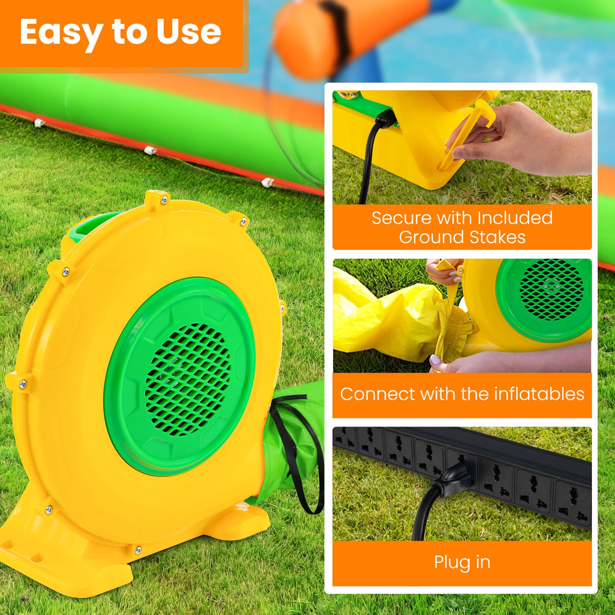 480W Air Blower Air Pump Fan with Convenient Handle and Ground Stakes-480W-Air Blowers-DECOROLALA