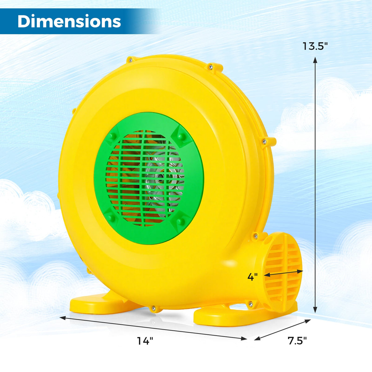 480W Bounce House Blower with Handle and Ground Stakes-Air Blowers-DECOROLALA