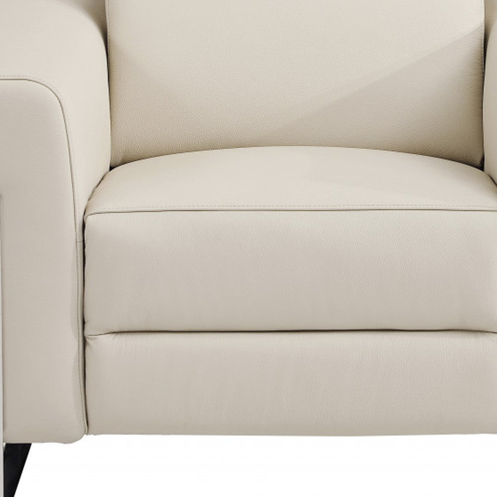 41" Beige Italian Leather Power Recliner Chair-Recliners-DECOROLALA