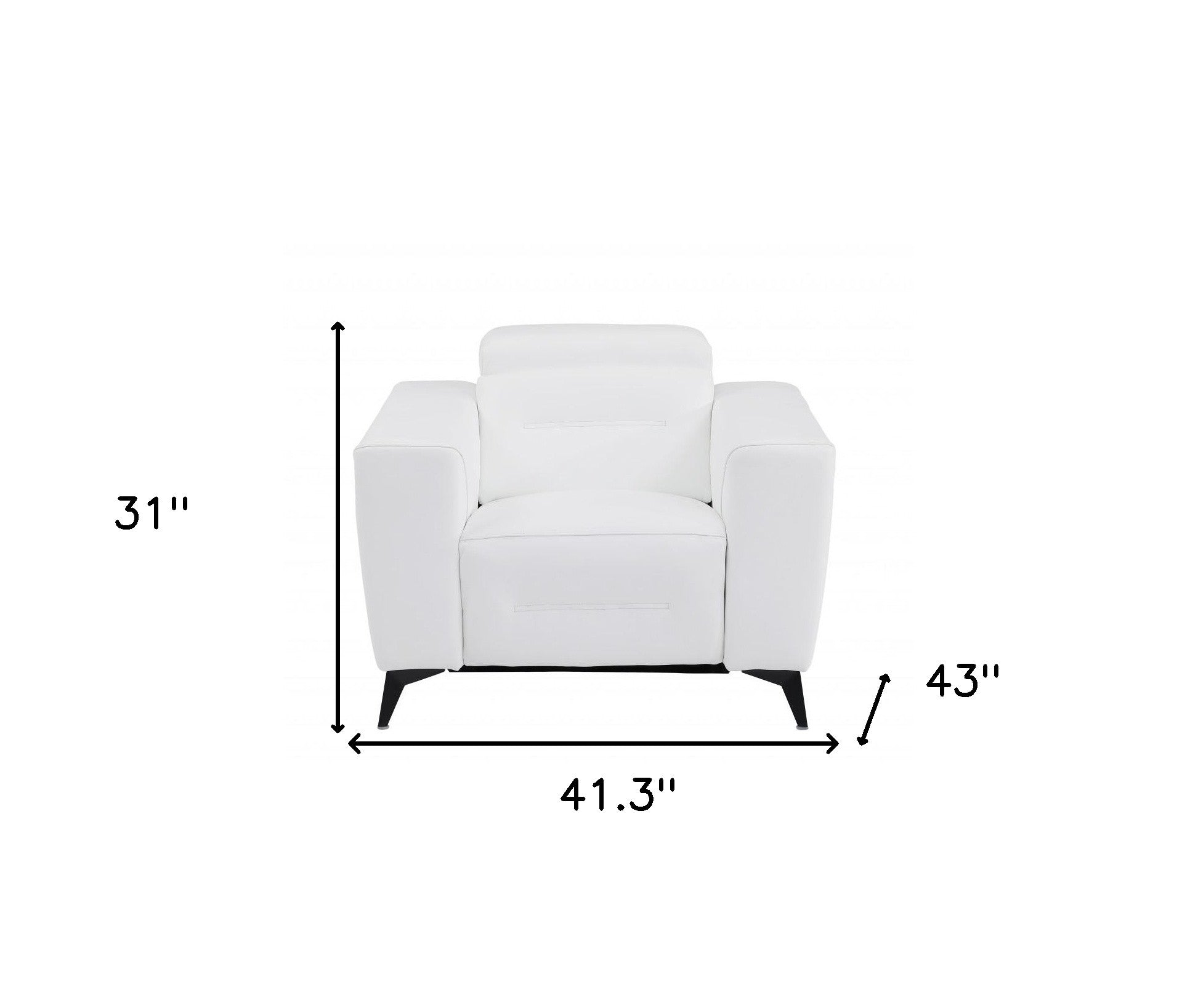 41" White Italian Leather Power Recliner Chair-Recliners-DECOROLALA